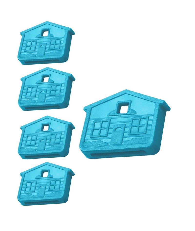 Lucky Line House Shaped Key Caps for KW1 & SC1 Key Ways, Blue, 5/PK (162305) - Image 1